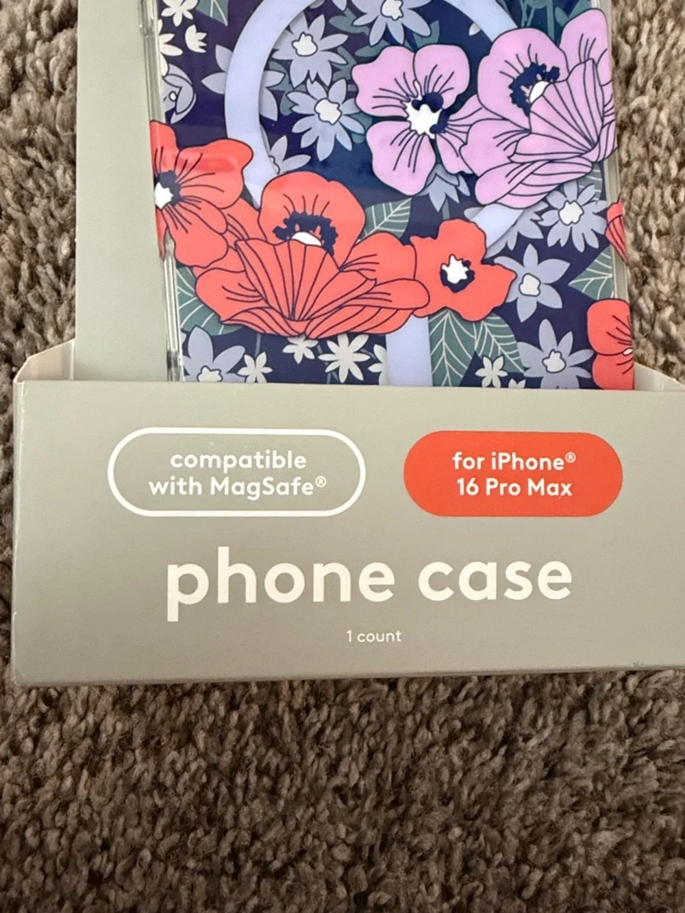 heyday Floral MagSafe Phone Case in Navy, Coral & Lavender